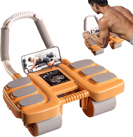 Buikspierroller - Core Trainer - Krachttraining Thuis - Automatische Rebound - 42 cm - Oranje