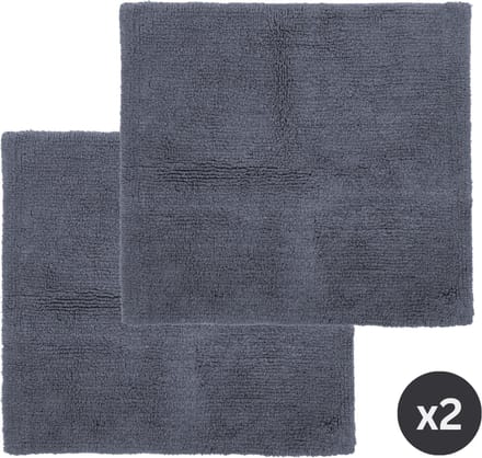 Tiseco Home Studio - Badmat RIVA - SET/2 - 100% katoen - antislip - Vierkant - 60x60 cm - Bluestone