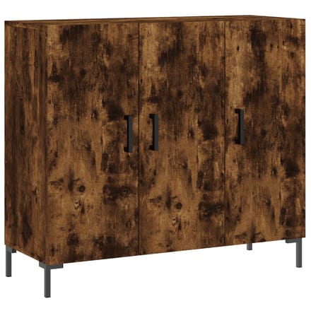 vidaXL - Dressoir - 90x34x80 - cm - bewerkt - hout - gerookt - eikenkleurig