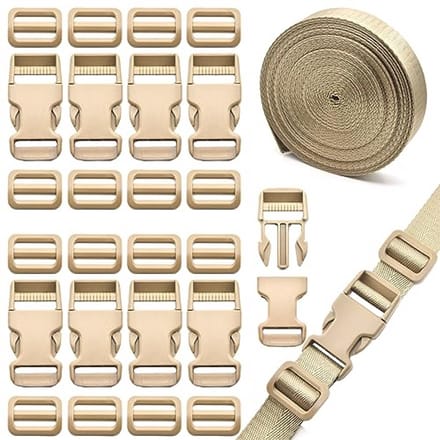 Nylon Riembandset 25mm - 10 Meter met Snelsluitgespen voor Doe-Het-Zelf Projecten