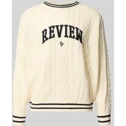 Gebreide pullover met labelstitching
