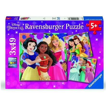Ravensburger puzzel Disney Princess - Drie puzzels - 49 stukjes - kinderpuzzel