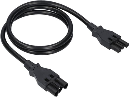 3-pin connector Koppelsnoer - 3-pin connector (v) naar 3-pin connector (m) - 3G1,50mm² - 2 meter - Zwart