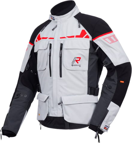Rukka Ecuado-R Zwart Grijs Rood Textiele Motorjas - Jas