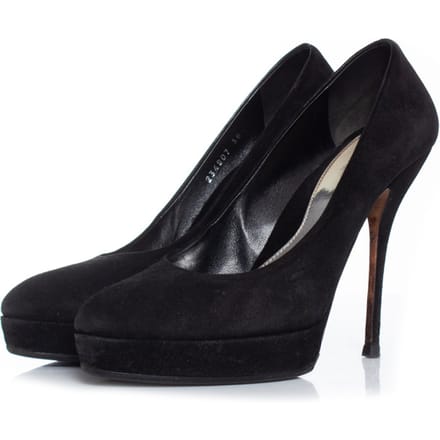 Gucci zwarte suède plateau pumps