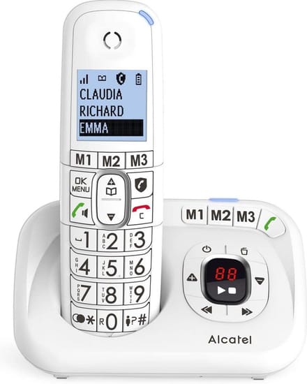 Draadloze DECT huistelefoon met groot display en geluidsversterking