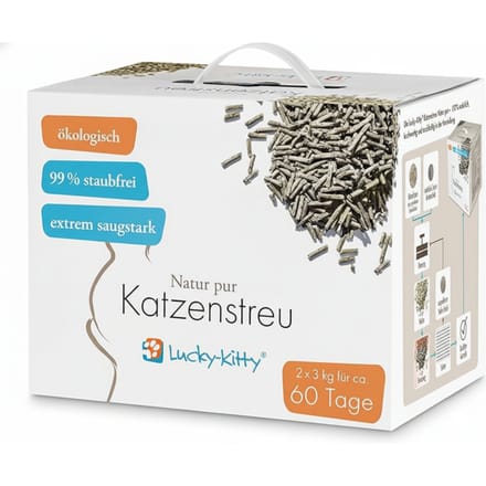 6kg Lucky Kitty kattenbakvulling "Natur Pur" groene thee