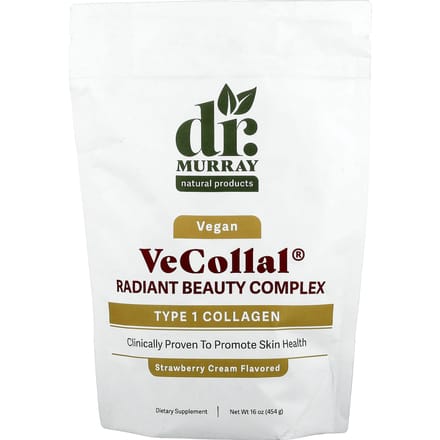 Dr. Murray'S, Vecollal®, Vegan Radiant Beauty Complex, Strawberry Cream, 454G(16Oz) black