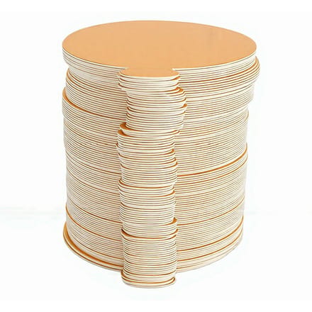 100 STUKS Mini Taartborden Ronde Vorm Herbruikbare Mousse Taartbodems voor Koekjes Chocoladereep Brownies L beige
