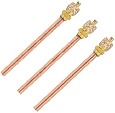 Dailygoods- Service Access Valve 3 Stuks - 1/4'' SAE - 4'' Stang - Messing/Koper - Duurzaam - Voor Koelsystemen - Koelmiddelklep