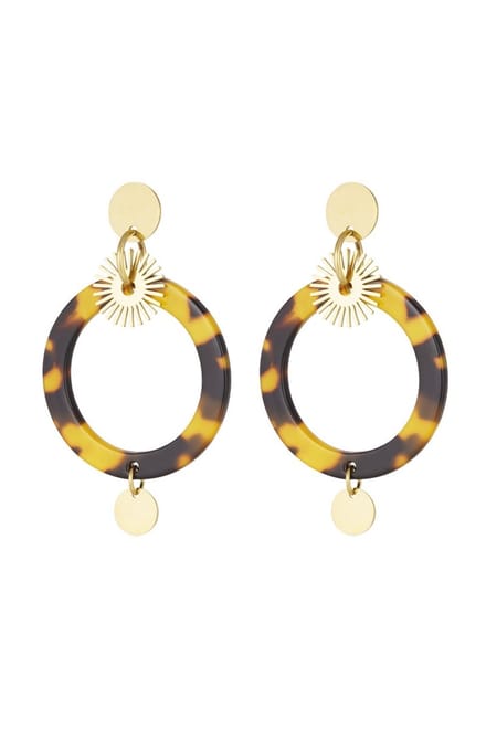 oorbellen cirkel met print