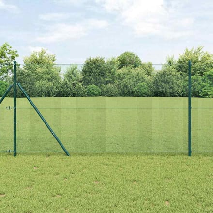 vidaXL - gelast - draadhek - met - grondbevestiging - 25 - x - 1,2 - m - Groen - Mesh