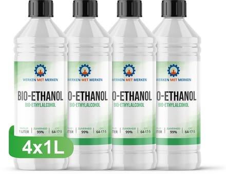 Bio-Ethanol 99% - Doos, 4 x 1 liter - Bio brandstof