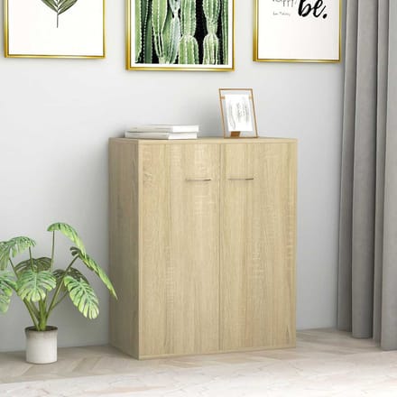 vidaXL - Dressoir - 60x30x75 - cm - bewerkt - hout - sonoma - eikenkleurig