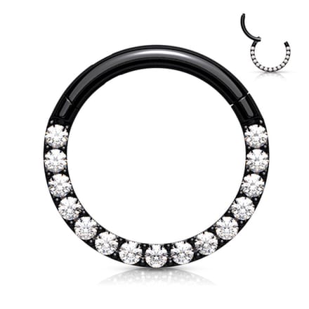 Piercing high quality CNC front 1.2x8 - zwart - LMPiercings