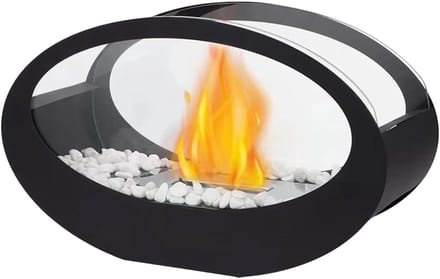 Tafelhaard Buiten - Draagbaar Model - Sfeerverhoging Tuin - Winddicht Frame - 23 x 23 x 23 cm - Zwart