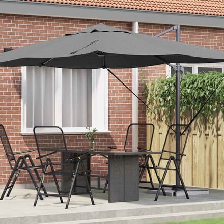 vidaXL - Parasol - 351 - x - 250 - x - 260 - cm - Polyester - en - Aluminium - Antraciet
