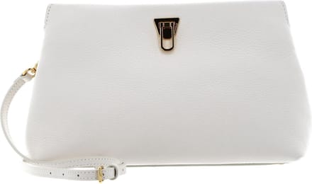 COCCINELLE Leren Koppeling Schoudertas Beat Clutch Handbag Grained Leather Coconut Milk Crème