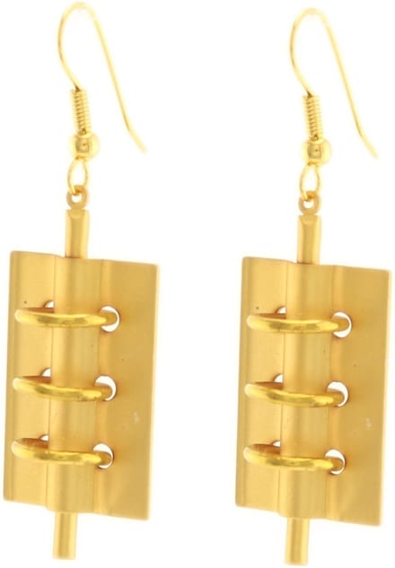 Behave Oorbellen hangers rechthoek design goud-kleur 5cm