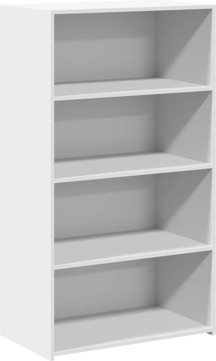 vidaXL - Hoge - kast - 70x41x124 - cm - bewerkt - hout - wit