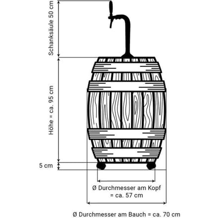 Bierapparaat - ICH-ZAPFE.DE - VAT - Eikenfust 225 L - Droge koeler 30 L/u - Verchroomde kolom