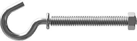 Schroefhaak met kraag/hals met moer - gegalvaniseerd - M4 x 42 mm (4 stuks)