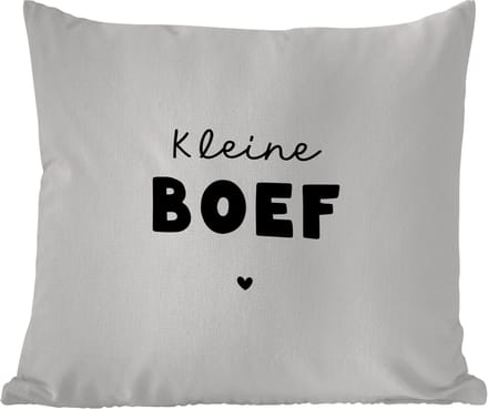 Tuinkussen - Kinderen - Quotes - Kleine boef - Spreuken - 40x40 cm - Weerbestendig