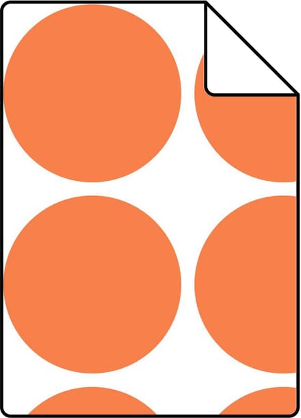 Proefstaal ESTAhome behang grote bollen oranje - 26.5 x 21 cm - 131558-S