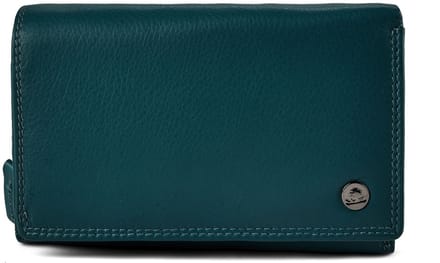 Greenburry Sponsachtig portefeuille leer 15,5 cm - Dames - Horizontaal - petrol