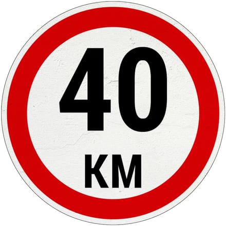 40 km bord | Sign Again materiaal | 30 cm