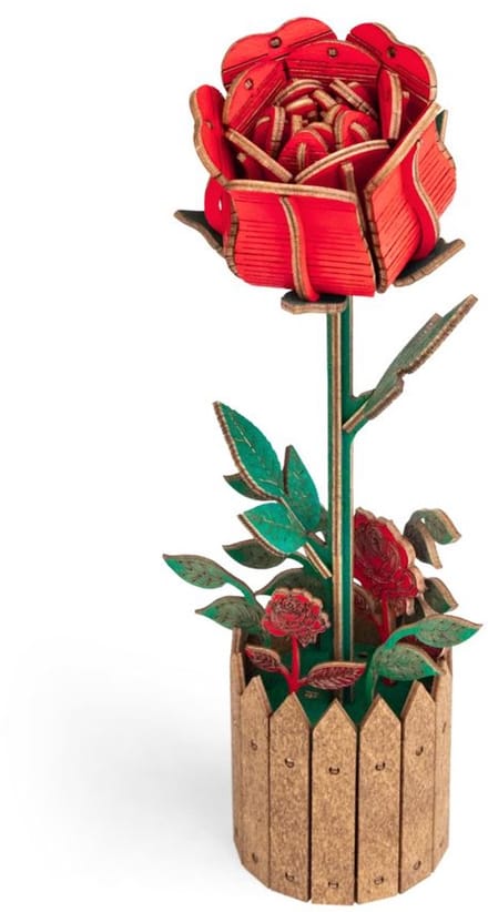 Eco Wood Art Modelbouwpakket Roos - 3D Puzzel Bloem - DIY Knutselen - Hout