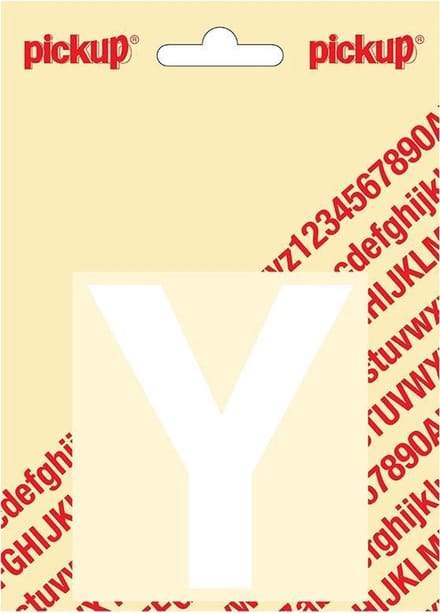 Pickup plakletter Helvetica 80 mm - wit Y