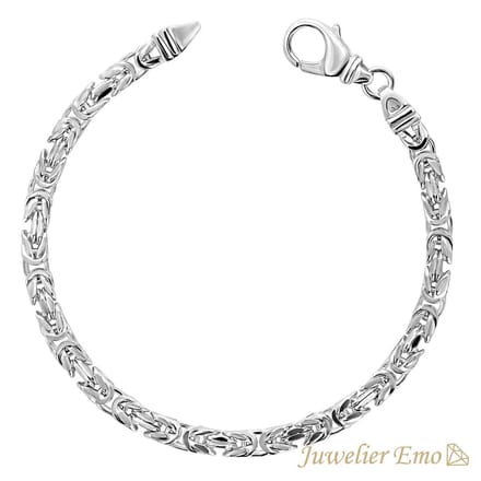 Armband Zilver – Vierkante Koningsarmband Zilver – Dikte 4,5 mm – Lengte 19 CM - LARGE