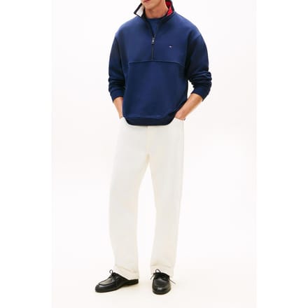 Tommy Hilfiger Flag 1/4 Zip Carbon Navy Größe: S | Pullover Outlet | Herren | Blau