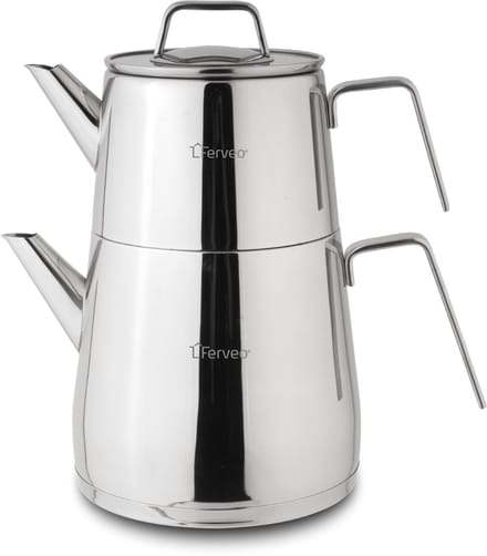 Ferveo Noya - Theepot Set - 1,0/2,0L - Inductie - Turkse Theepot - RVS