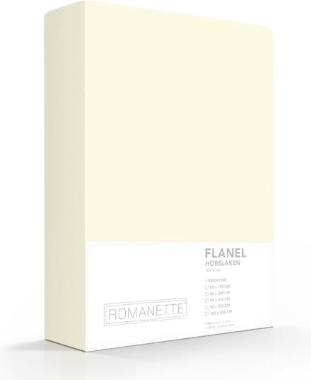 Luxe Hoeslaken Verwarmend Flanel - Ivoor