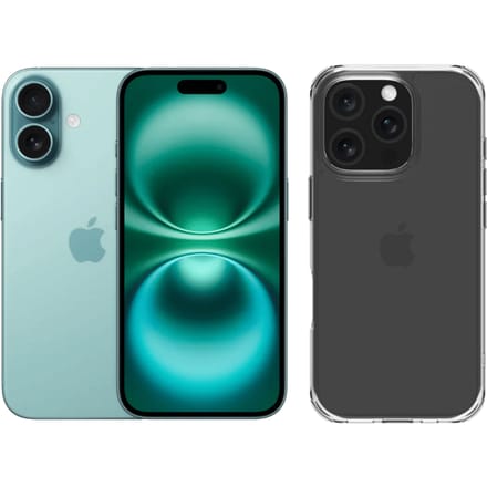 Apple iPhone 16 128GB Groen + BlueBuilt Protective Back Cover Transparant