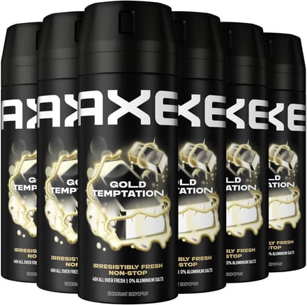 AXE - Deodorant Bodyspray - Gold Temptation - 6 x 150 ml - Voordeelverpakking