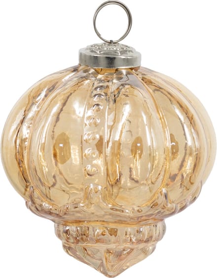 HomeBound by KY | Glazen kerstbal roest/goud | 10x10cm | kerstbal