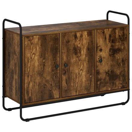 vidaXL - Dressoir - Gerookt - eiken - 102 - x - 35 - x - 75 - cm - Bewerkt - hout