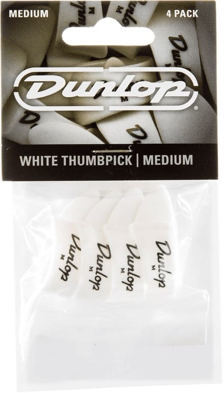 Jim Dunlop 9002P - Vingerpicks - Duim Medium - Wit - Player's Pack 4 Stuks