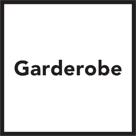 Sticker met tekst garderobe, wit zwart 200 x 200 mm