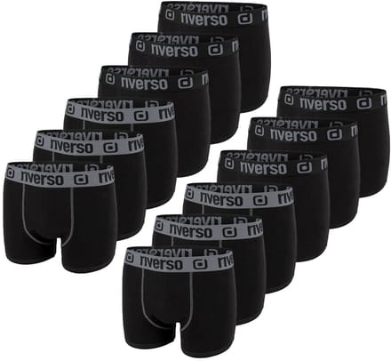 riverso Heren Boxershorts RIVOle 12 Pack Zwart S Geen krassend label