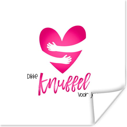 Poster Sterkte - Quotes - Knuffel - 75x75 cm