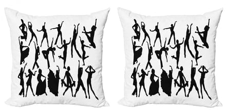ABAKUHAUS Kussenhoezen Set – Zwart & Wit, 45x45 cm – Dubbelzijdig bedrukt, Rits