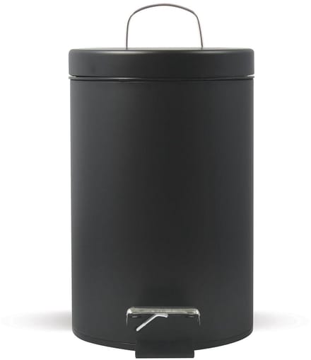 Zwarte matte pedaalemmer - 3 liter - met uitneembare binnenemmer