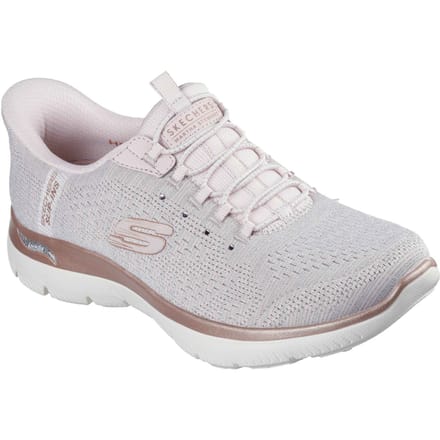Skechers Arch Fit Summits - Zachte Schitterende Textiel Dames Licht Roze Standaard Sneakers
