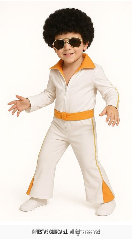 Elvis Kostuum Kind Goud/wit - 5-6 jaar / 105-115cm