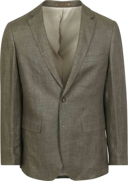 Suitable Blazer Linnen Panama Olijfgroen - Maat 54 - Heren blazer