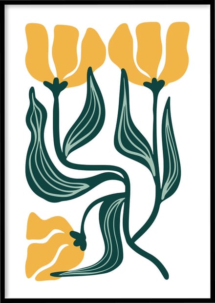 Poster Abstract tulp - Abstracte poster - 30x40 cm - Exclusief lijst - WALLLL
